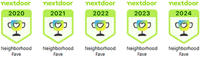 Voted a Nextdoor Neighborhood Favorite in 2020-2024